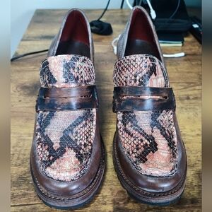 Freebird Multicolor Snake Print Loafers